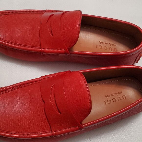 NEW Red Gucci Loafer shoes Sz 9 Mens dress style party main image 5